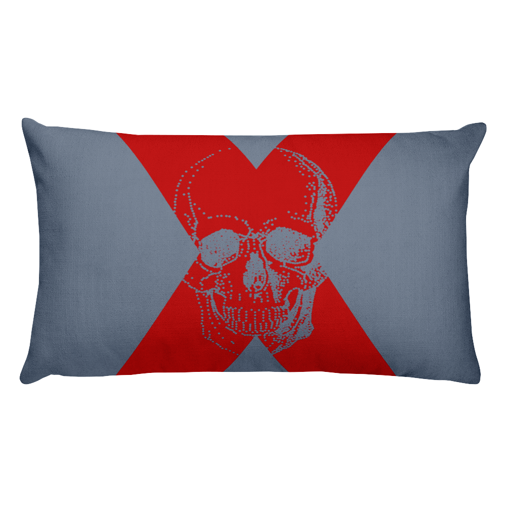 X Skull Decorative Pillow, Collection Jolly Roger-Tamed Winds-tshirt-shop-and-sailing-blog-www-tamedwinds-com