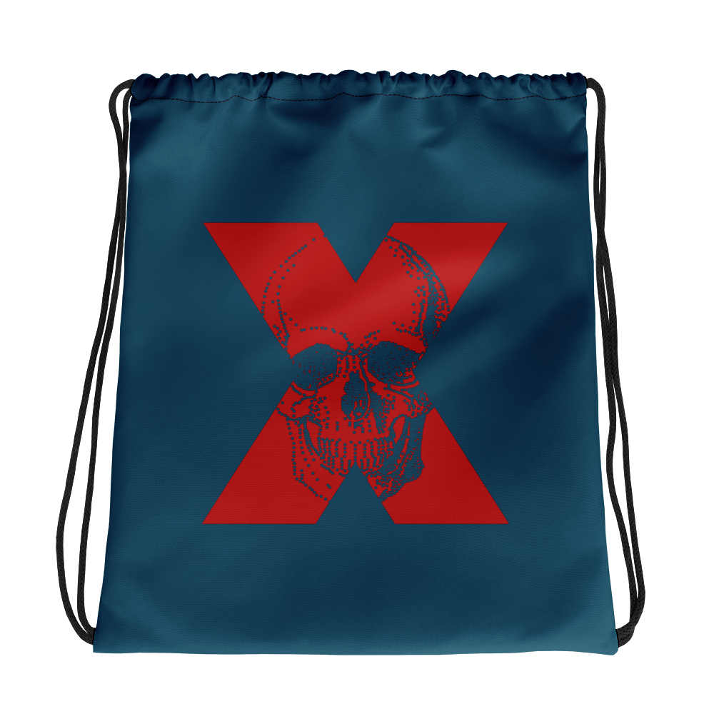 X Skull Drawstring Bag, Collection Jolly Roger-Tamed Winds-tshirt-shop-and-sailing-blog-www-tamedwinds-com