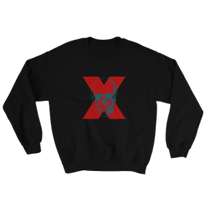X Skull Unisex Crewneck Sweatshirt, Collection Jolly Roger-Black-S-Tamed Winds-tshirt-shop-and-sailing-blog-www-tamedwinds-com