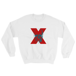 X Skull Unisex Crewneck Sweatshirt, Collection Jolly Roger-White-S-Tamed Winds-tshirt-shop-and-sailing-blog-www-tamedwinds-com