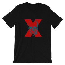X Skull Unisex T-Shirt, Collection Jolly Roger-Black Heather-S-Tamed Winds-tshirt-shop-and-sailing-blog-www-tamedwinds-com