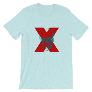 X Skull Unisex T-Shirt, Collection Jolly Roger-Heather Prism Ice Blue-S-Tamed Winds-tshirt-shop-and-sailing-blog-www-tamedwinds-com