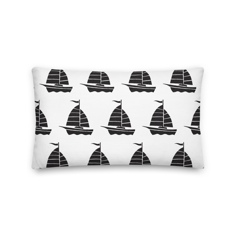 Yacht Decorative Pillow, Collection Ships & Boats-Tamed Winds-tshirt-shop-and-sailing-blog-www-tamedwinds-com