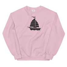 Yacht Unisex Crewneck Sweatshirt, Collection Ships & Boats-Light Pink-S-Tamed Winds-tshirt-shop-and-sailing-blog-www-tamedwinds-com