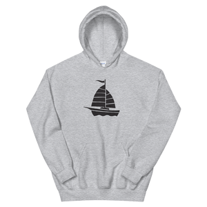 Yacht Unisex Hooded Sweatshirt, Collection Ships & Boats-Sport Grey-S-Tamed Winds-tshirt-shop-and-sailing-blog-www-tamedwinds-com