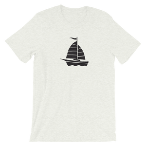 Yacht Unisex T-Shirt, Collection Ships & Boats-Ash-S-Tamed Winds-tshirt-shop-and-sailing-blog-www-tamedwinds-com