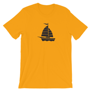 Yacht Unisex T-Shirt, Collection Ships & Boats-Gold-S-Tamed Winds-tshirt-shop-and-sailing-blog-www-tamedwinds-com