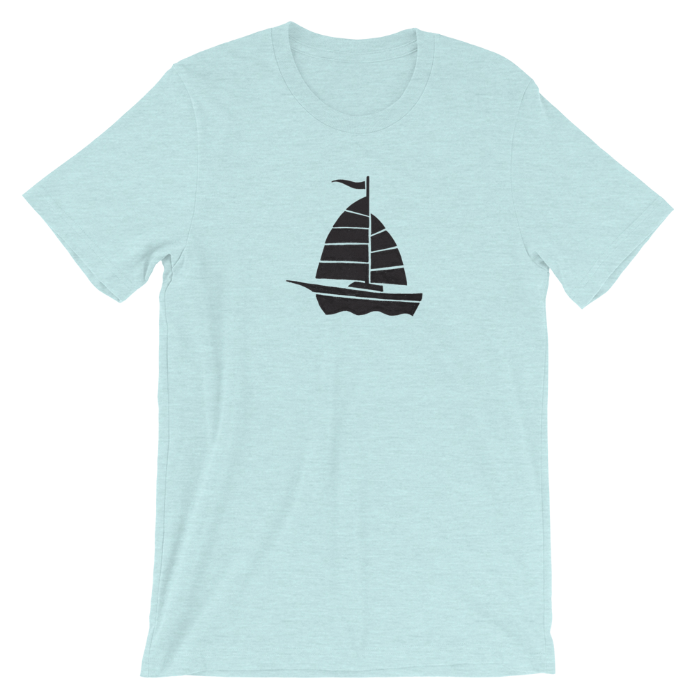 Yacht Unisex T-Shirt, Collection Ships & Boats-Heather Prism Ice Blue-XS-Tamed Winds-tshirt-shop-and-sailing-blog-www-tamedwinds-com