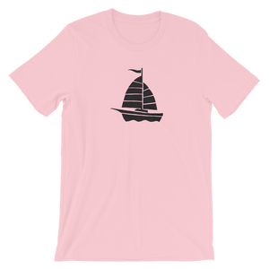 Yacht Unisex T-Shirt, Collection Ships & Boats-Pink-S-Tamed Winds-tshirt-shop-and-sailing-blog-www-tamedwinds-com