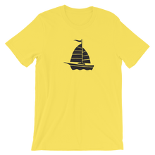 Yacht Unisex T-Shirt, Collection Ships & Boats-Yellow-S-Tamed Winds-tshirt-shop-and-sailing-blog-www-tamedwinds-com